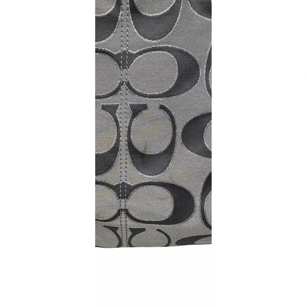 Coach Poppy Metallic Signature Sateen GlamTote J1221-18979 Gray Silver